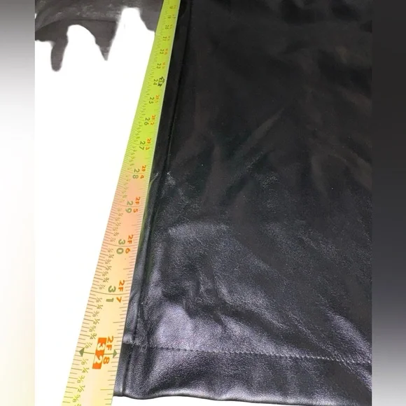 Boohoo Faux Leather Wide Leg Pants Size 14 NWT Tie Waist Back Zipper High Waist - Picture 4 of 10